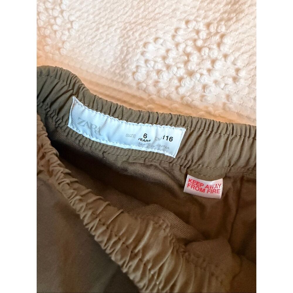 Zara Boys Olive Lined Jogger Pants Size 6 - Picture 3 of 6